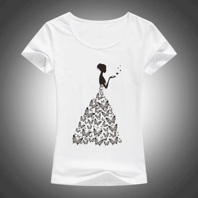 2017 модная красивая свадебная футболка с бабочкой Женская Новинка крутая
