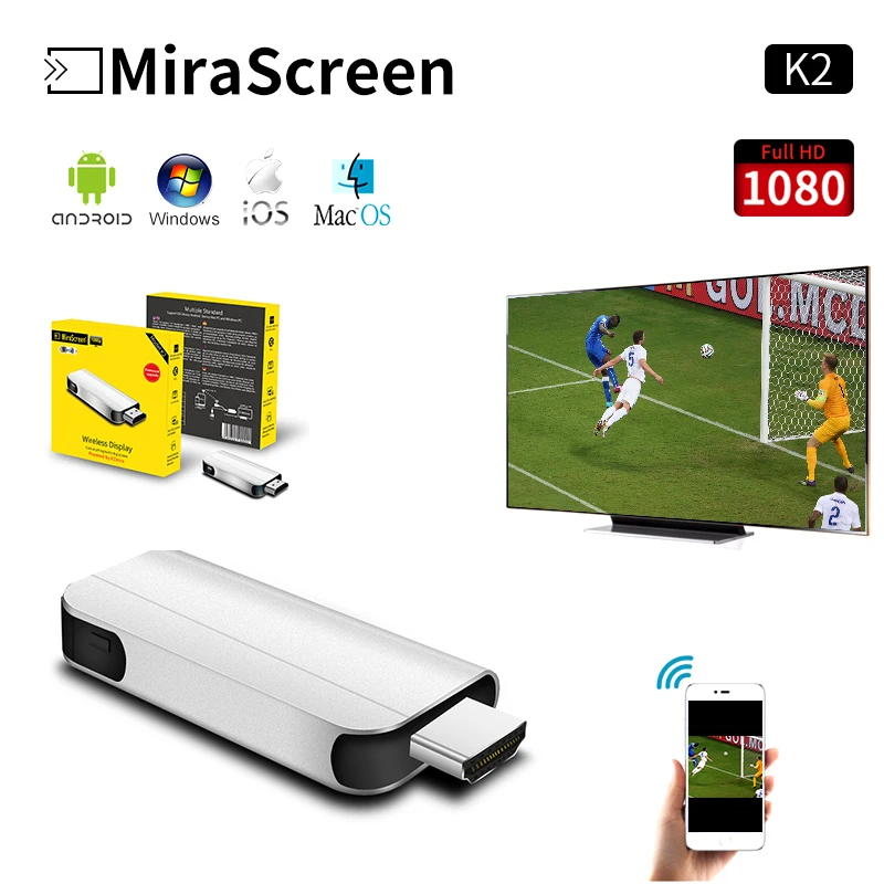 MiraScreen K2 1080P HD 2 4G Wifi TV Stick беспроводной HDMI ключ Miracast Airplay DLNA экран Mirroring Дисплей