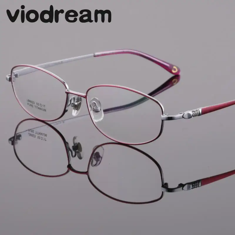Viodream оправа для очков из чистого титана Женская Модная ретро супер легкая
