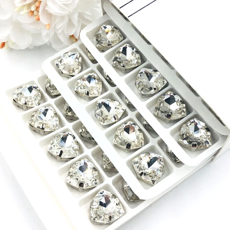 Бесплатная доставка 12 мм толстая треугольная форма прозрачный белый