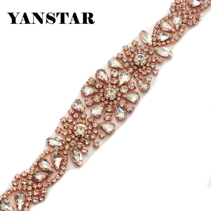 1 шт. ремень для свадьбы стразы с золотыми пришивными кристаллами аппликации