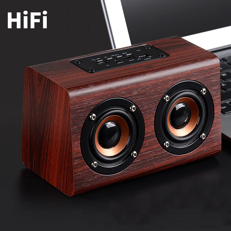 Новинка 2017 спикер W7 ретро деревянный HIFI 3D двойной громкий динамик s Bluetooth