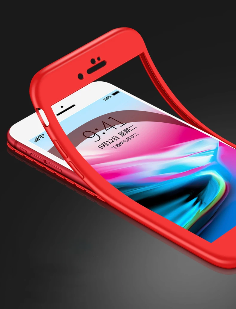 Чехол с полной защитой на 360 градусов для iPhone 6 S 6s 7 8 Plus X XR XS Max 5 5S SE 6Plus 6s Plus 7Plus 8 Plus Мягкий силиконовый чехол