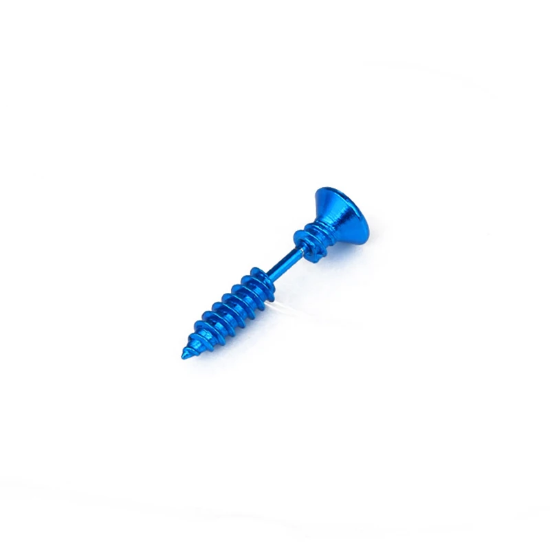 

10pc punk piercing earrings 316L stainless steel titanium steel screw studs earrings funny Halloween jewelry for women and man