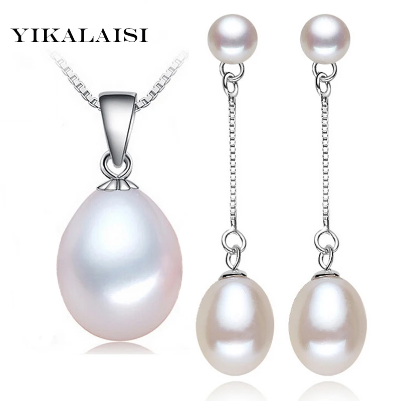Серьги подвески YIKALAISI 2017 из серебра 100% пробы|jewelry sets|pearl jewelrypendant drop |