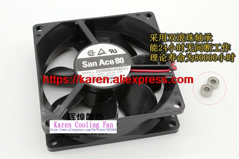 New Original Sanyo 109R0824G4021 24V 0.2A 80*80*25MM 8CM Inverter cooling fan