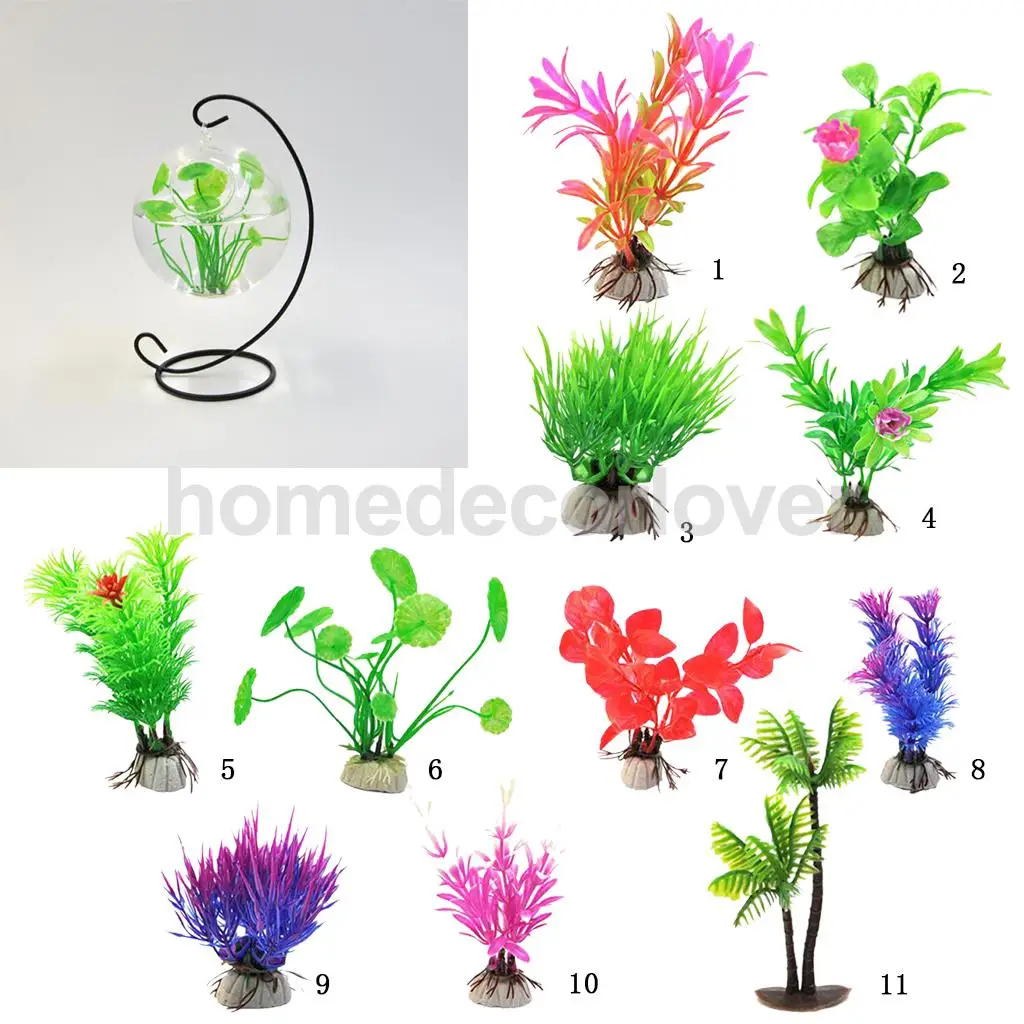 Яркие пластиковые искусственные водные растения Цветок Аквариум аквариум вода