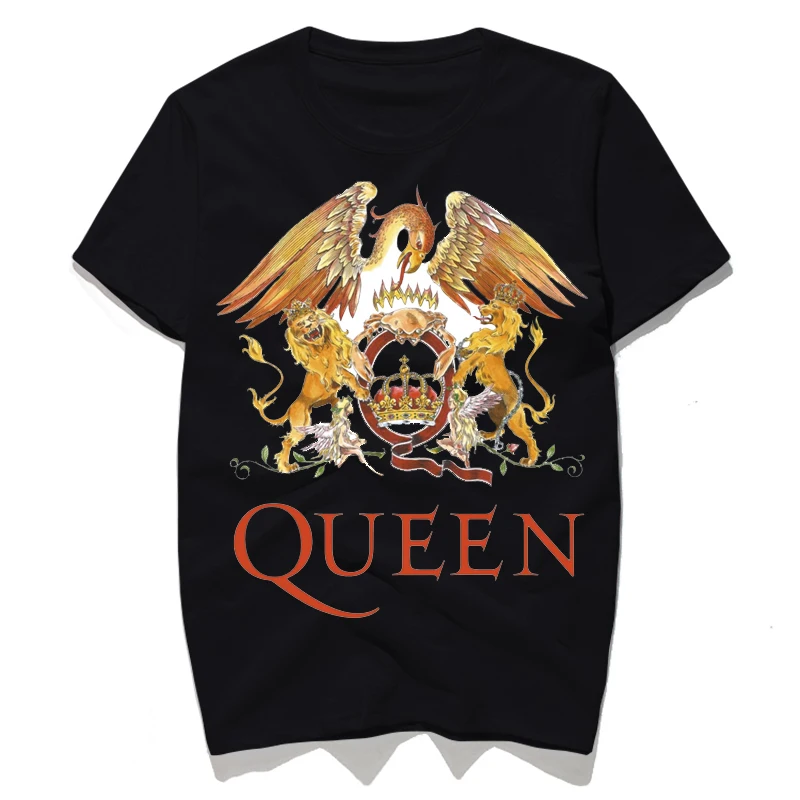Rocksir 2017 огонь львы и орел Queen Корона Летняя мода прохладный человек футболка Лидер