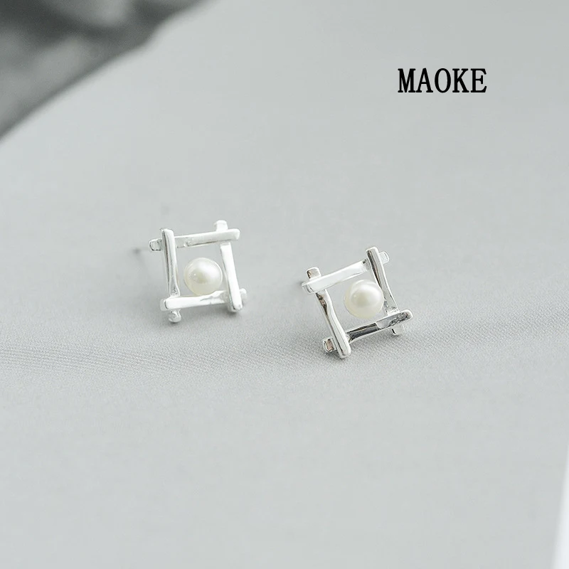 Акция темпераментные дамские жемчужные квадратные пустотелые гвозди 925 тремелла