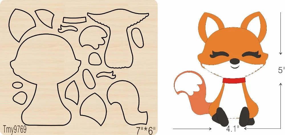 Милая маленькая Лисичка деревянная высечка/режущий инструмент/записная