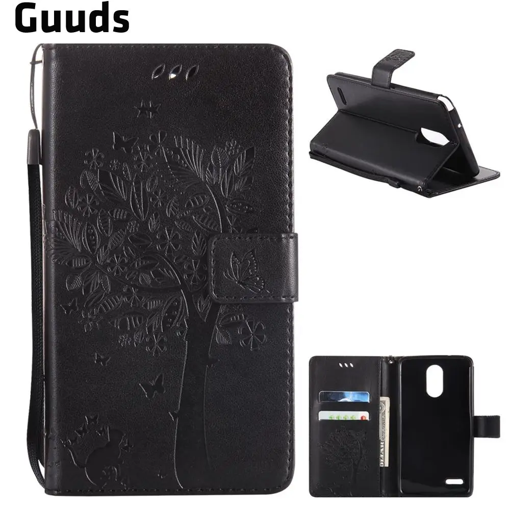 Для LG Stylus 3 Plus кожаный чехол тиснение бабочка дерево бумажник для Stylo Plus/Stylus