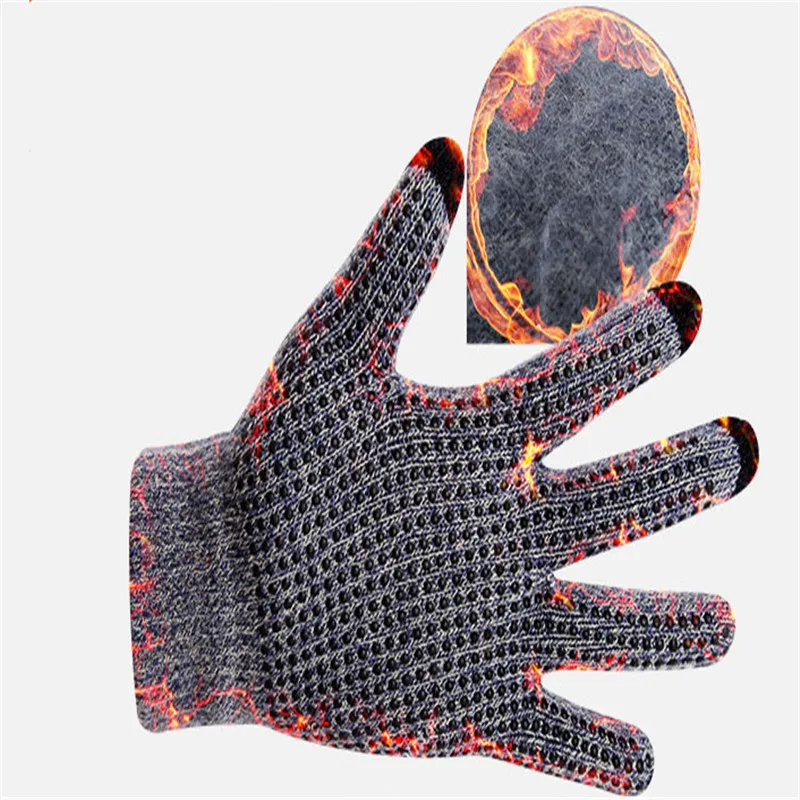 Зимние теплые полностью пальчиковые наручные перчатки для женщин и мужчин