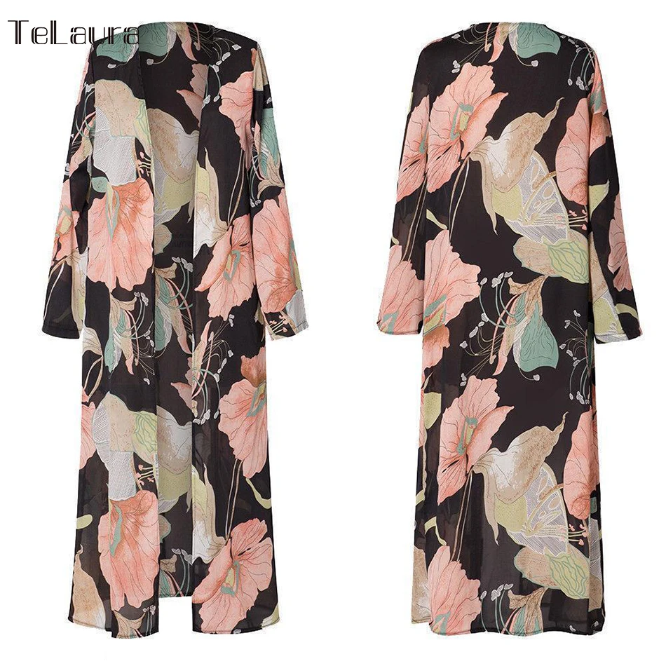 Купальник женский пляжный с длинным рукавом и цветочным принтом бикини лето