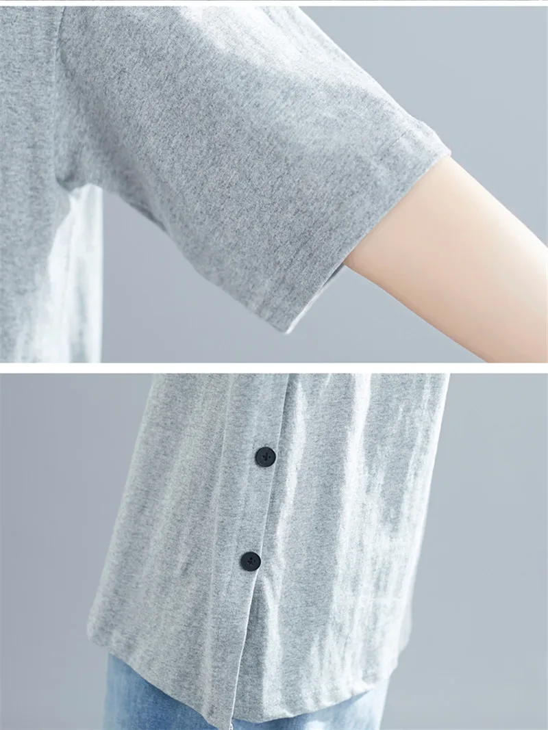 Женская футболка с круглым вырезом Повседневная Однотонная коротким рукавом и