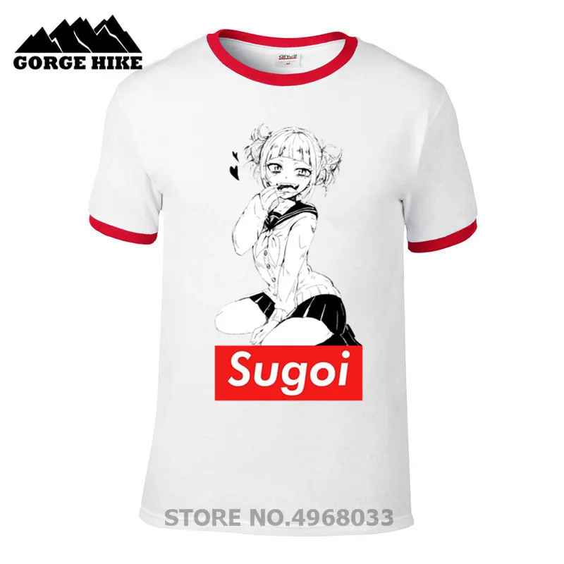 2019 Quality Cotton Streetwear Harajuku My T shirts Ahegao Toga Sugoi Waifu Boku No Hero Creative Design Academia Funny T-shirt | Мужская