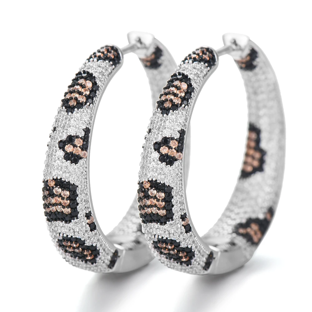 SISCATHY 2019 Charms Big Statement Hoop Earrings For Women Luxury Full Cubic Zircon Wedding Bridal DUBAI Jewelry | Украшения и