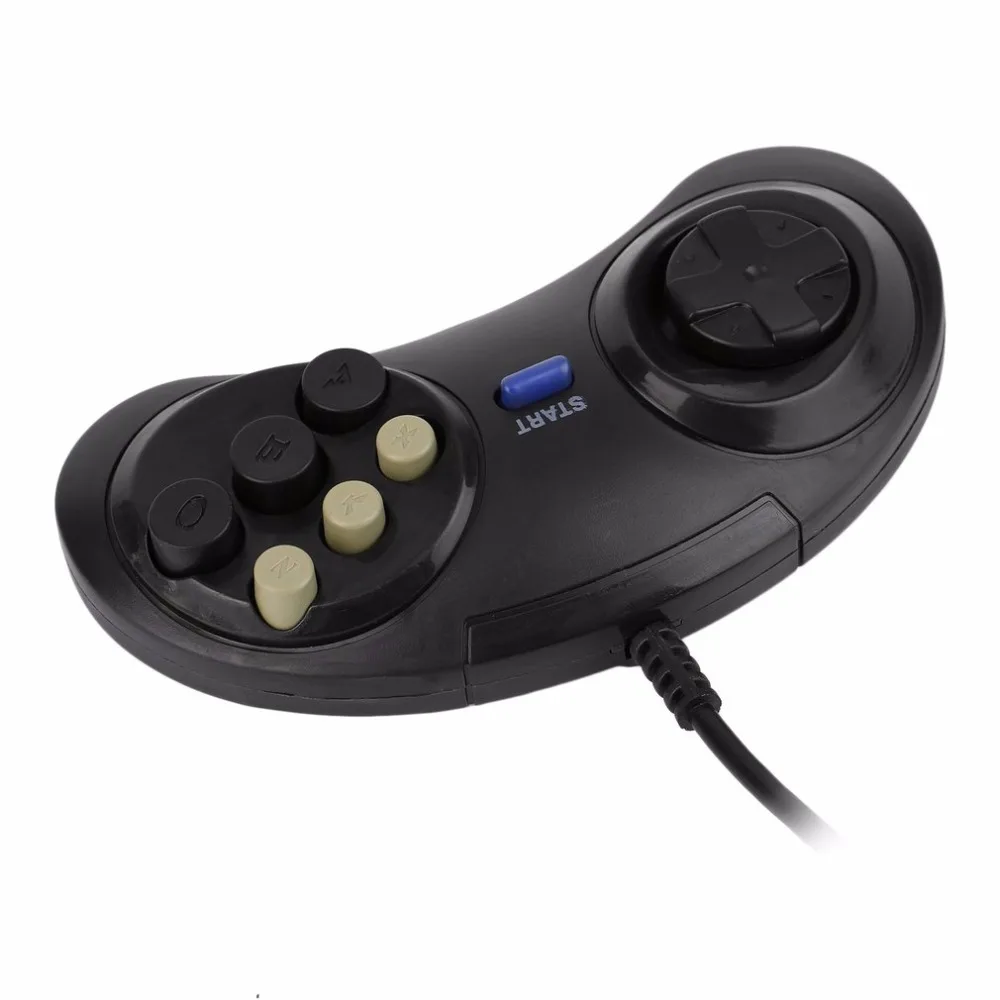Шесть кнопок игровая ручка командная площадка черный геймпад для Sega Megadrive для Mega Drive Deluxe Drive Wonder Mega джойстик