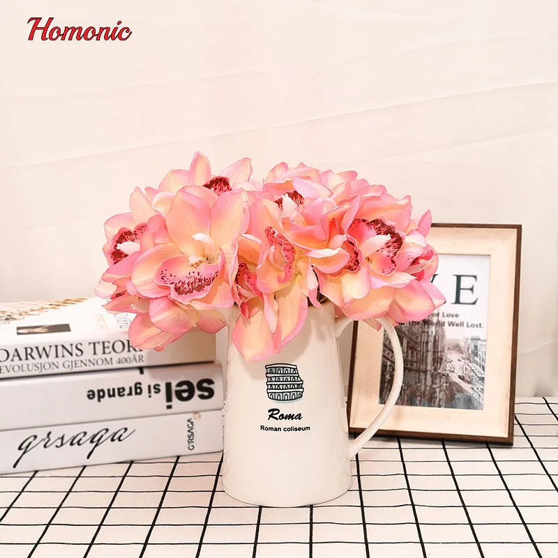 Реальное прикосновение фаленопсис Орхидея 12 голов короткие декоративные