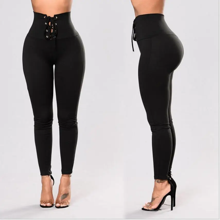 Антицеллюлитные леггинсы Textu, сексуальные женские леггинсы с высокой талией, на шнуровке, бандажные леггинсы, на шнуровке, с широкой талией, для фитнеса, леггинсы, для девушек, для шоу, тонкие