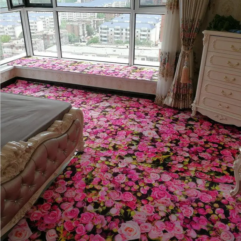 Pink Rose 3D розовые ковры для гостиной, романтический ковер для спальни, диван, журнальный столик, коврик для пола, Противоскользящие коврики и ковры для детской комнаты - Цвет: Pink Rose