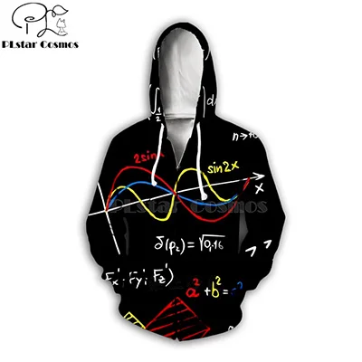 zip hoodies PLstar Космос забавные физика формула Математика 3d толстовки/кофты/с длинным рукавом печати бренд тройник зима унисекс Streetwear-3 - Цвет: zip hoodies