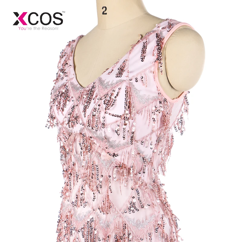 Новое поступление 2019 розовый кисточкой блесток Русалка Выпускные платья Длинные