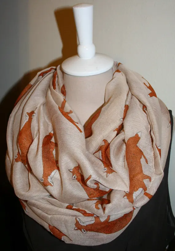 Новинка 2019 модный шарф с рисунком лисы и знака бесконечности маленькие шарфы в