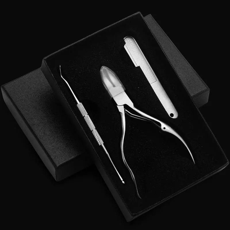 Подарочная коробка с кутикулой для ногтей из нержавеющей стали и пилочкой