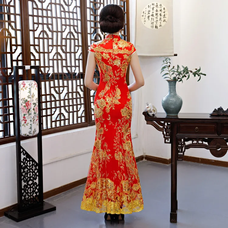 Green Vintage Chinese Style Wedding Dress Retro Long Gown Marriage Cheongsam Qipao Party Evening Vestidos Clothe S-4XL | Тематическая