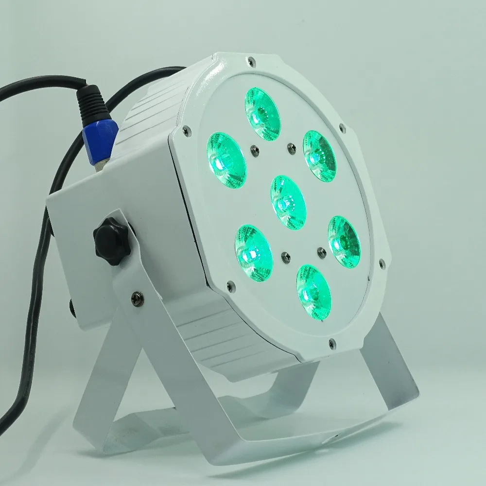 6 шт./лот 7*12 Вт Ультра яркий тонкий плоский белый Led Par свет 7x12 Гладкий RGBW