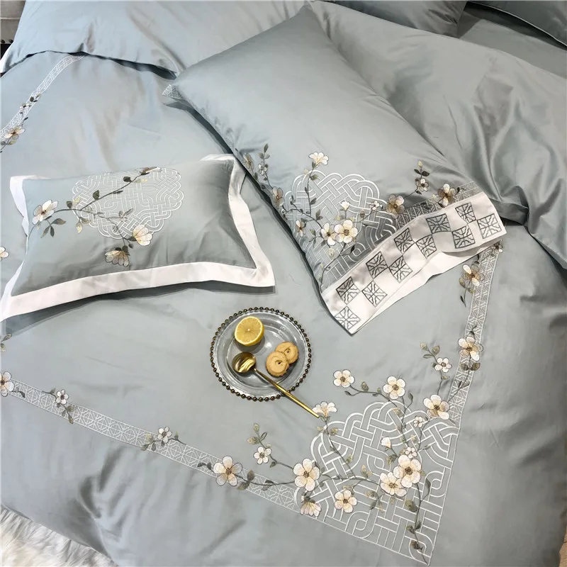 4/7 шт. queen King size из египетского хлопка Зеленый Постельное белье для простыни на кровать пододеяльник постельное белье Простыня из parure де горит ropa de Кама