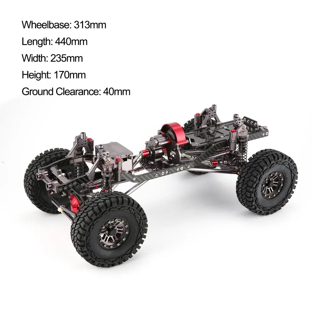 CNC Алюминиевый металлический и карбоновый корпус для RC автомобилей 1/10 осевой SCX10 шасси 313 мм Колесная база автомобиля гусеничный автомобиль части аксессуар - Цвет: Gun Metal