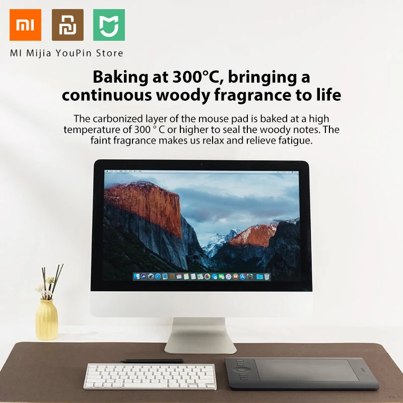 Xiaomi большой толстый коврик для мыши-компьютерные водонепроницаемые настольные коврики-ноутбук из дубового материала маслостойкая мышь для офисных игр