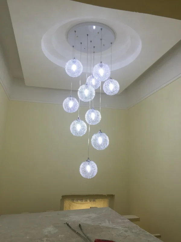 LED lamps Pendant Lights Stairs lights rotary staircase creative restaurant glass spherical duplex villa FG38 | Освещение