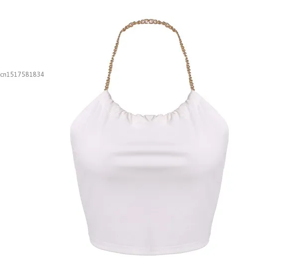 Ladies New Sexy Summer Vest Camisole Camis Women's Halter Backless bandage Clubwear Party Bustier Crop Tops White 36 | Женская