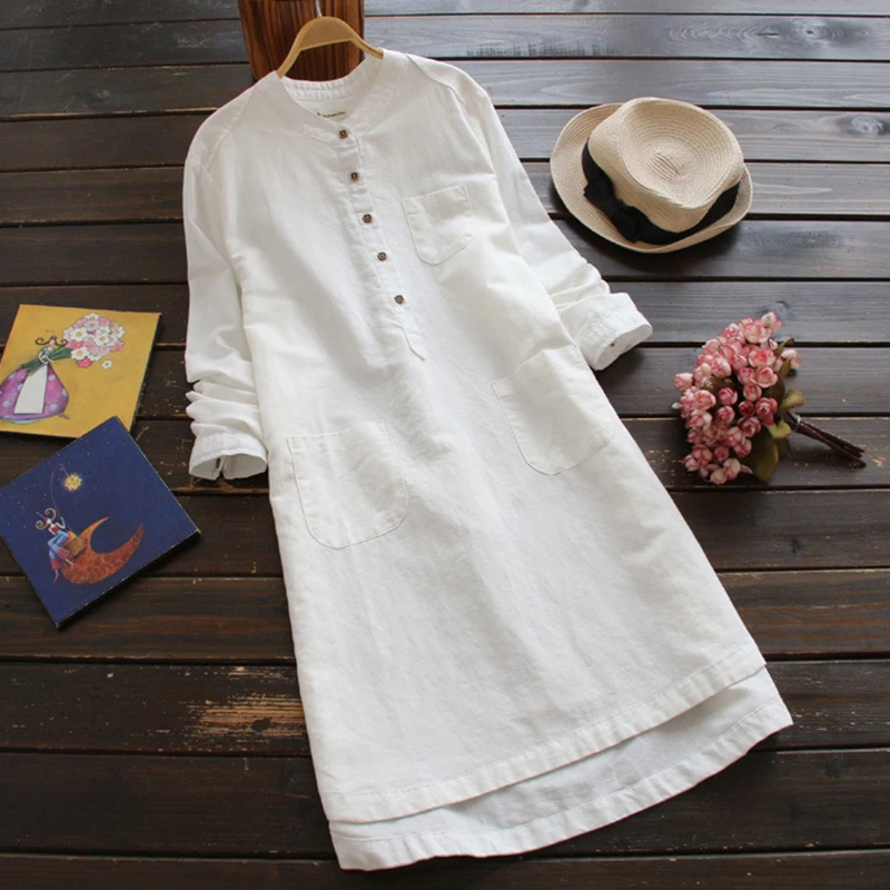 

Japanese Fashion Spring Women's Sweet Casual Loose Design Solid Color O Neck Long Sleeved Female Vestido Dresses Mori Girl K013