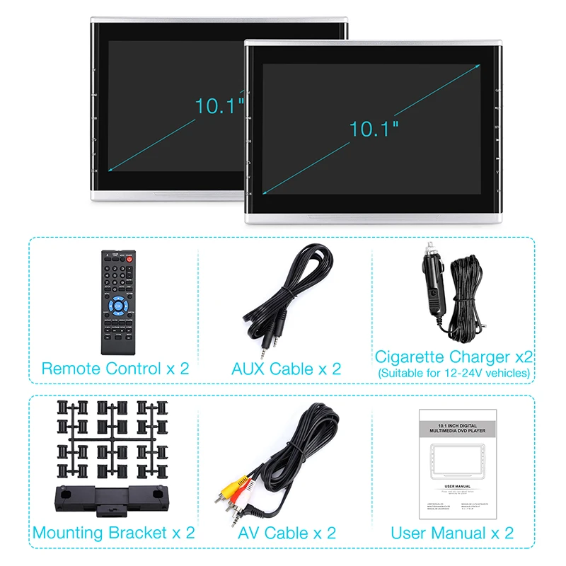 Новый 2 шт./лот 10 1 дюймов Автомобильный Подголовник DVD плеер TFT HD экран HDMI 1024*600