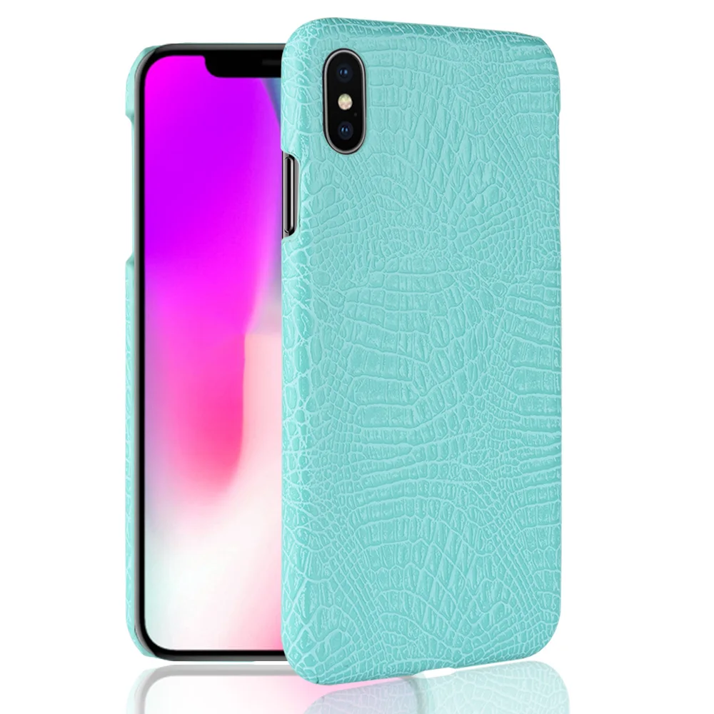 Чехол из кожи крокодила для iPhone X XS XR MAX Роскошный Ретро чехол крокодиловой