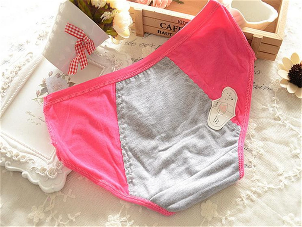 4 Pcs Packed Menstrual Period Cotton Girl Women Briefs Panties Underpants Lingerie Underwear S/M |