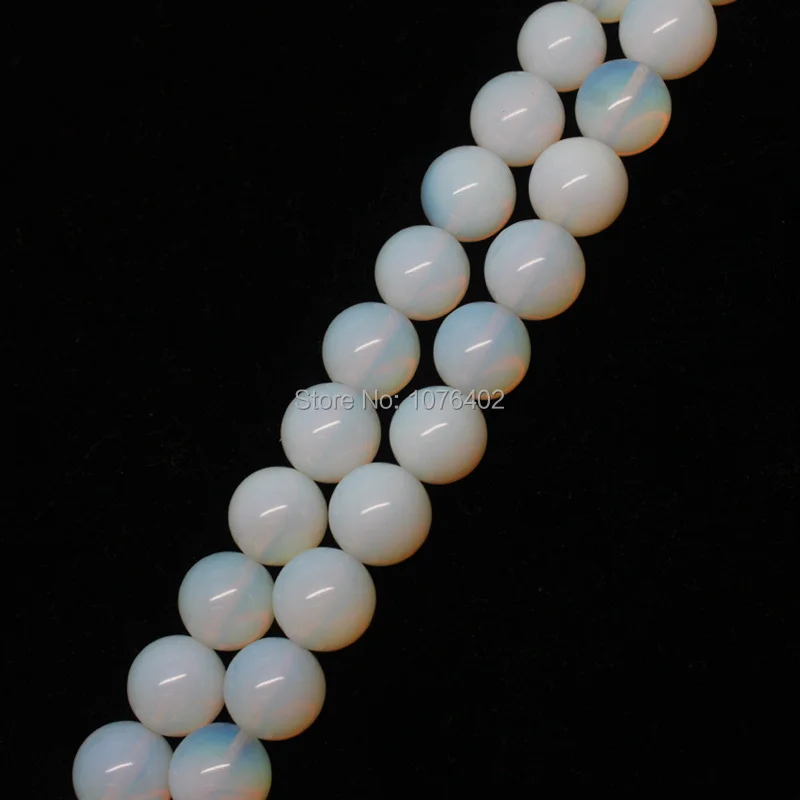 Мини. Заказ составляет 7 долларов! Круглые бусины 10 мм с белым опалом 15 дюймов |