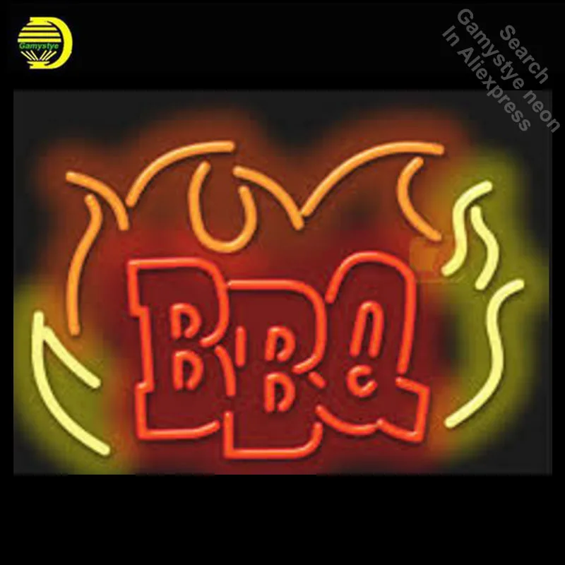 Неоновая вывеска для барбекю пламени неоновые лампочки отеля бизнеса магазина