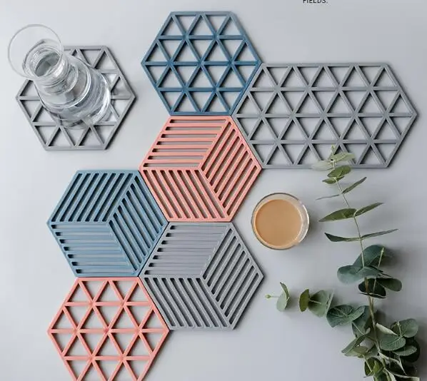 1 шт. скандинавский шик силиконовая чашка для горки шестигранные коврики коврик с