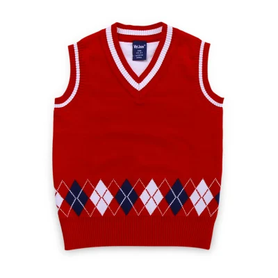 2-8y Children Sweater Vest Cotton Kids Clothes V-neck casual Preppy style Boys knitted waistcoat Girls Knit outwear Tops |