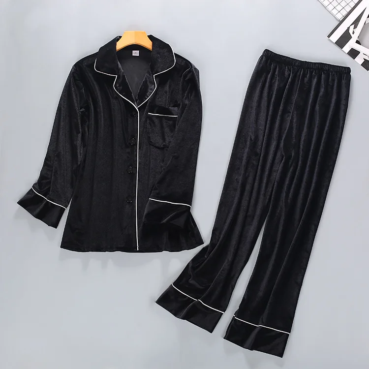 Женский Велюровый костюм 2 шт. топ и штаны ночной халат пижама Повседневная