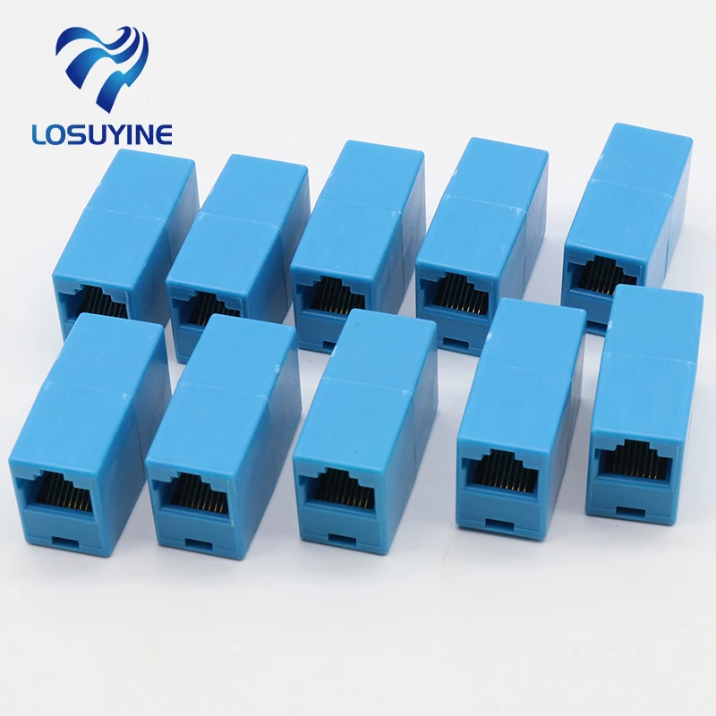 

IMC Hot 10 Pcs RJ45 8P8C Double Ports Female Plug Telephone Connector