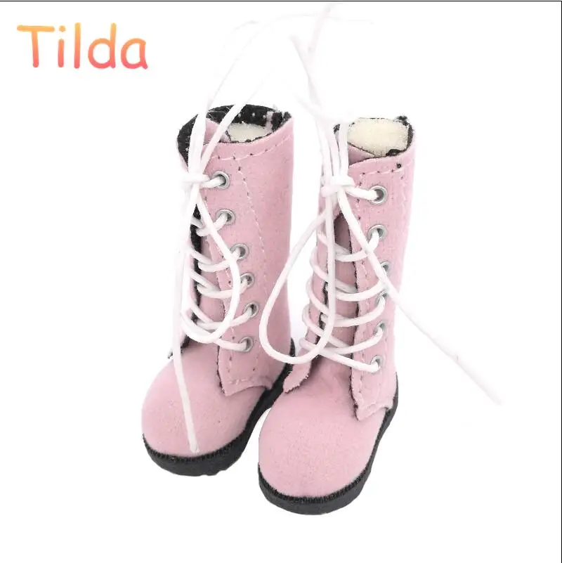 Light Pink Тильда 3,2 см Кукла Сапоги для Blythe Кукла игрушка, 1/8 Мини кожаные куклы обувь для Blyth Azone BJD, Повседневная кукольная обувь аксессуары - Цвет: Light Pink