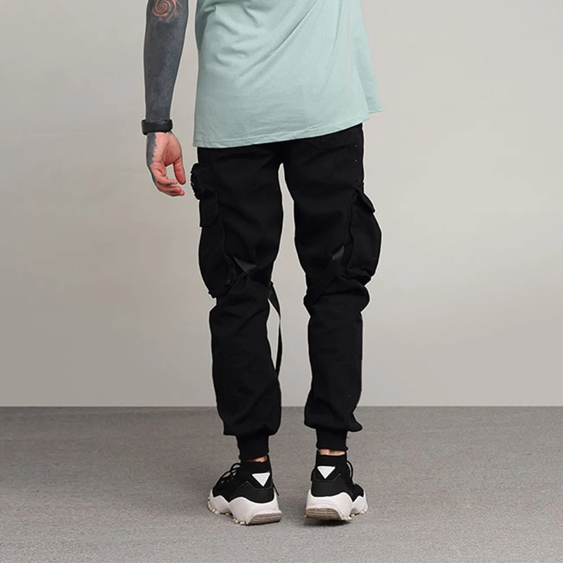 

Steampunk spring and summer new retro multi-pocket overalls men's pants
