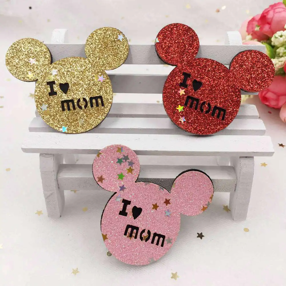 Микс 6 шт блестящая цветная ткань Милая мышь аппликация Сделай Сам Патчи