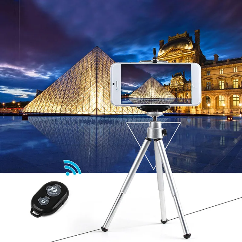 Mini Portable Tripod Phone Camera Aluminum Monopod For Mobile With Wireless Shutter Remote | Электроника