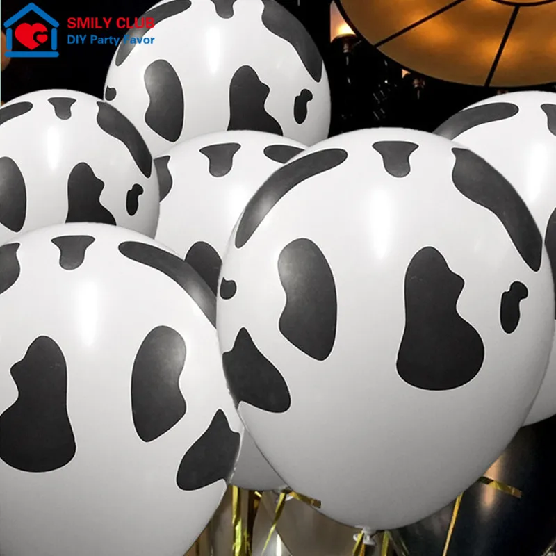 10 Pcs/lot Big White Zebra Cow Animal Air Helium Latex Balloon for Kids Gift Birthday Party Decor Zoo Theme Supplies Toys | Дом и сад